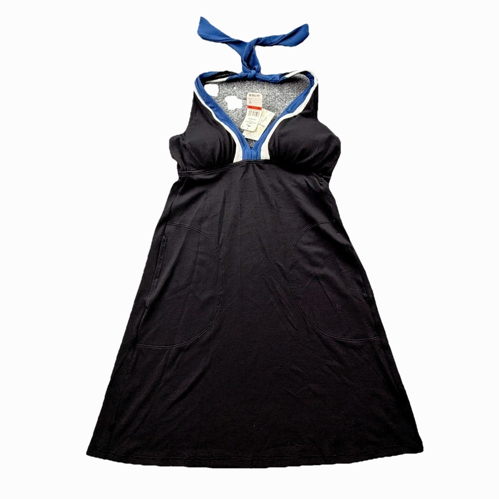 Tommy Bahama Halter Swim Dress Black Blue XS‎ NWT Tummy Control